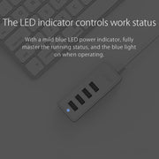 ORICO W5P-U2-100 USB 2.0 Desktop HUB with 100cm Micro USB Cable Power Supply(Black)