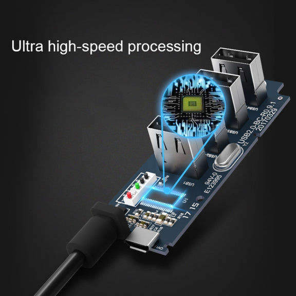 ORICO W5P-U2-100 USB 2.0 Desktop HUB with 100cm Micro USB Cable Power Supply(Black)