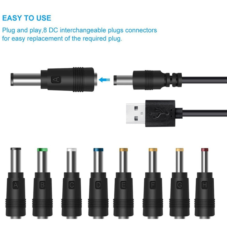 12 in 1 DC Power Cord USB Multi-Function Interchange Plug USB Charging Cable(Black) - free shipping - PMC Jewellery - Order now!