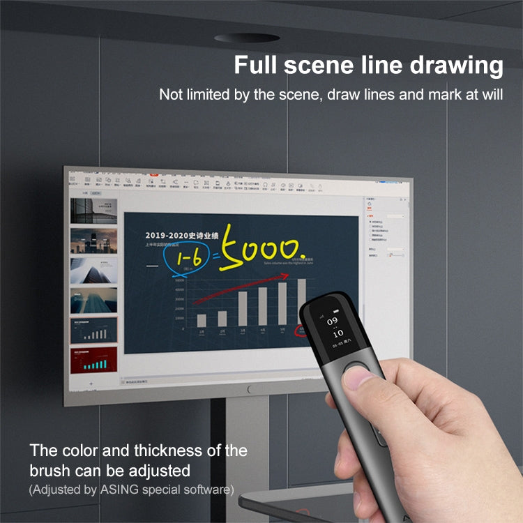 ASiNG A9 128MB Red Light Multifunctional PPT Touch Laser Page Turning Pen Wireless Presenter(Blue) - free shipping - PMC Jewellery - Order now!