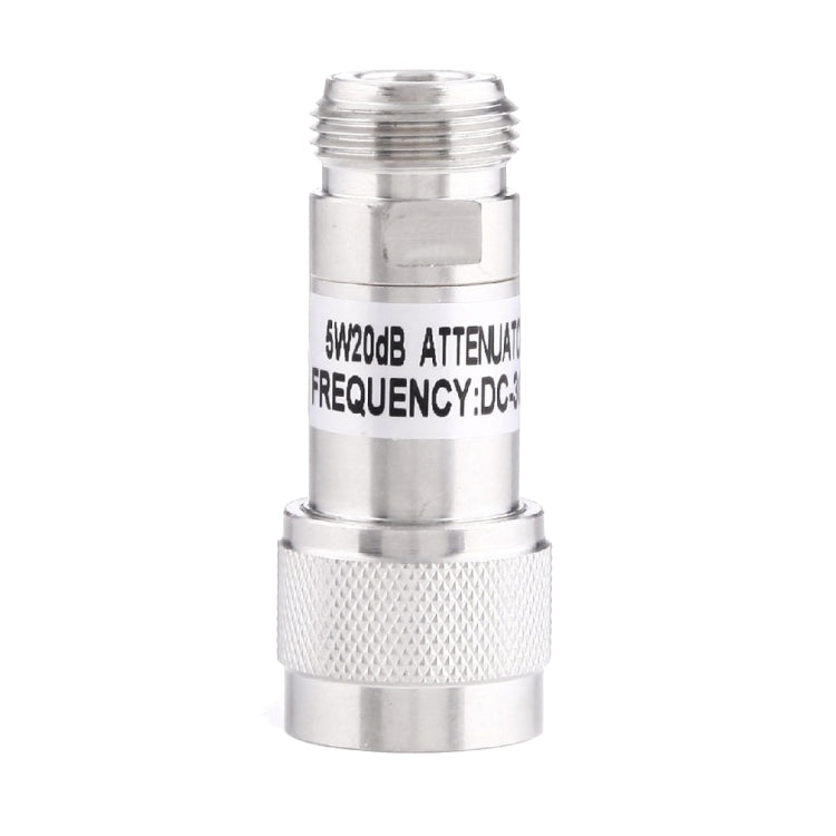 5W 20dBi N Female to N Male DC-13GHz Frequency Gain Attenuator(Silver)