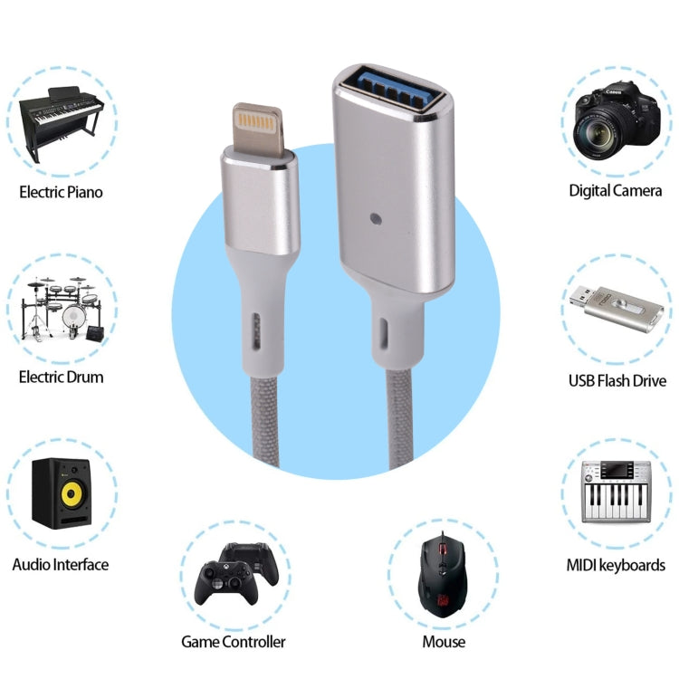 8 Pin Male to USB Female OTG Camera Adapter, Compatible with IOS 13 or Above - Converter & Adapter by PMC TechLife | Online Shopping South Africa | PMC TechLife