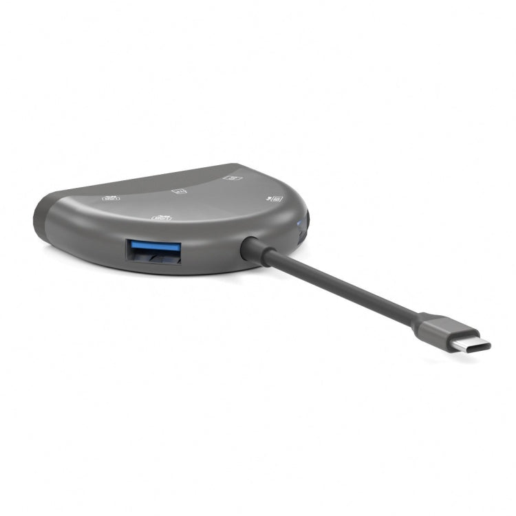 NK-3039 5 in 1 USB-C / Type-C Male to TF / SD Card Slot + 3 USB Female Adapter