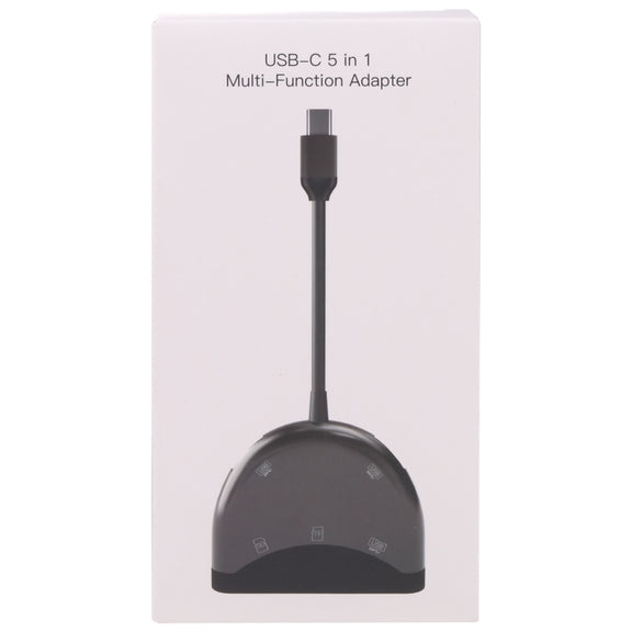 NK-3039 5 in 1 USB-C / Type-C Male to TF / SD Card Slot + 3 USB Female Adapter