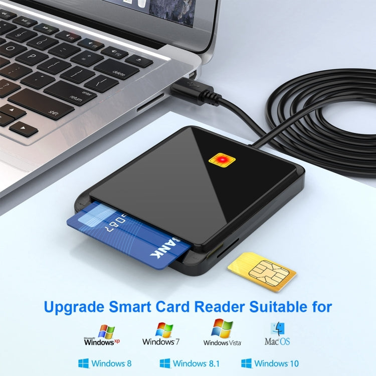 Rocketek CR317 USB 2.0 SIM  / ID / CAC Smart Card 2 in 1 Card Reader (Black) -  by ROCKETEK | Online Shopping South Africa | PMC Jewellery | Buy Now Pay Later Mobicred