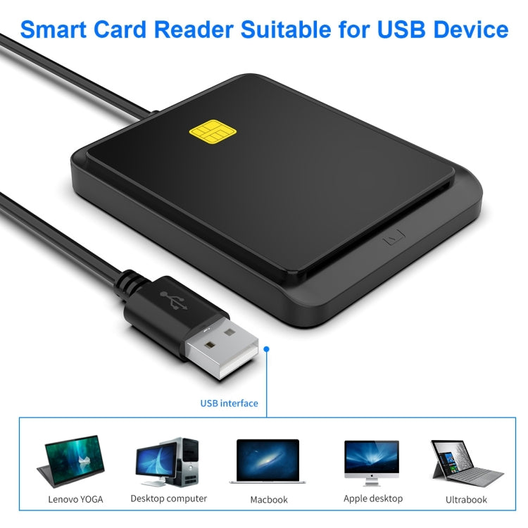 Rocketek CR317 USB 2.0 SIM  / ID / CAC Smart Card 2 in 1 Card Reader (Black) -  by ROCKETEK | Online Shopping South Africa | PMC Jewellery | Buy Now Pay Later Mobicred