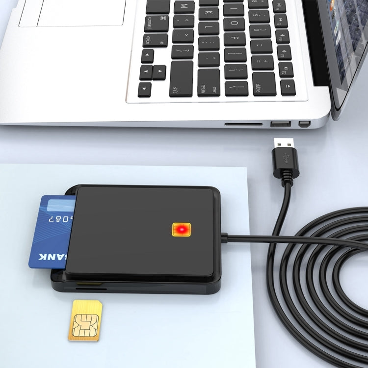 Rocketek CR317 USB 2.0 SIM  / ID / CAC Smart Card 2 in 1 Card Reader (Black) -  by ROCKETEK | Online Shopping South Africa | PMC Jewellery | Buy Now Pay Later Mobicred