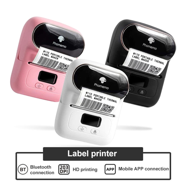 Phomemo M110 Home Handheld Mini Bluetooth Thermal Printer (White)