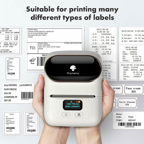 Phomemo M110 Home Handheld Mini Bluetooth Thermal Printer (White)