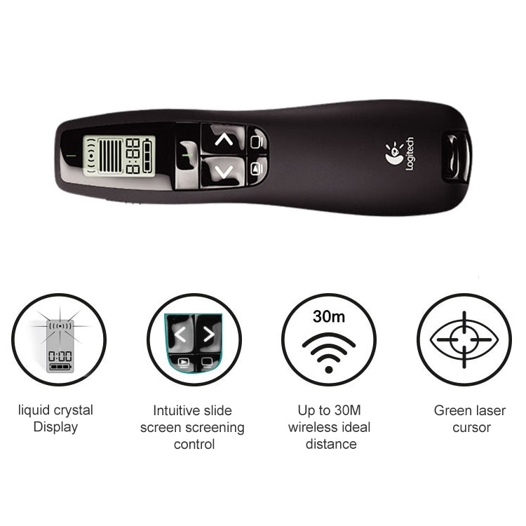 Logitech R800 2.4Ghz USB Wireless Presenter PPT Remote Control Flip Pen - free shipping - PMC Jewellery - Order now!