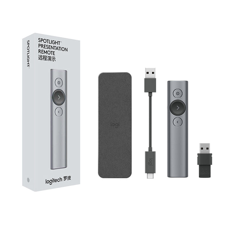 Logitech Spotlight 2.4Ghz USB Wireless Presenter PPT Remote Control Flip Pen (Grey) - free shipping - PMC Jewellery - Order now!