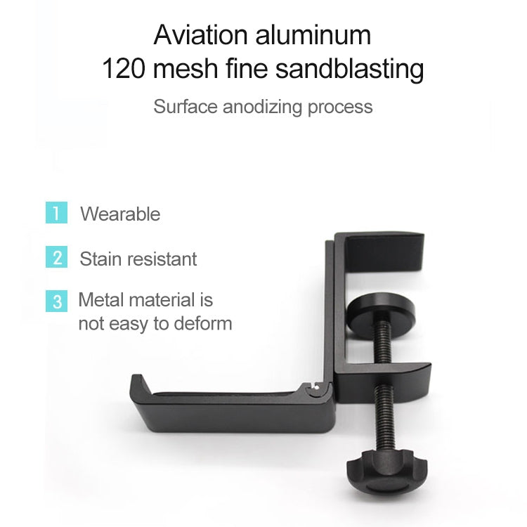 Paste Screw Type Metal Foldable Headset Stand Display Hanger(Black)