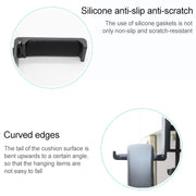 Paste Screw Type Metal Foldable Headset Stand Display Hanger(Black)