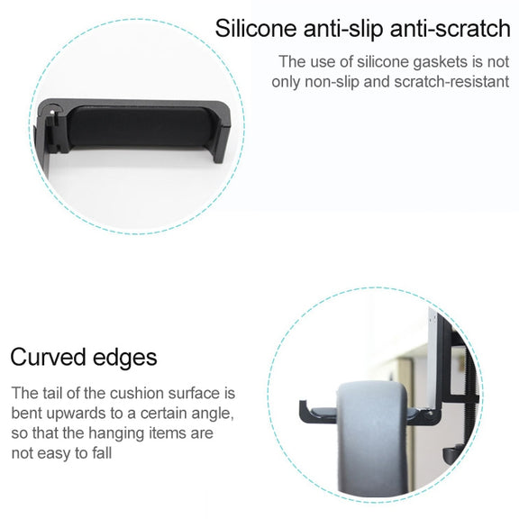 Paste Screw Type Metal Foldable Headset Stand Display Hanger(Black)