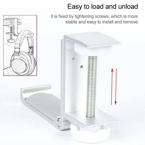 Paste Screw Type Metal Foldable Headset Stand Display Hanger(Black)