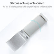 Desktop Lock Clip Type Metal Foldable Headset Stand Display Hanger(Silver)
