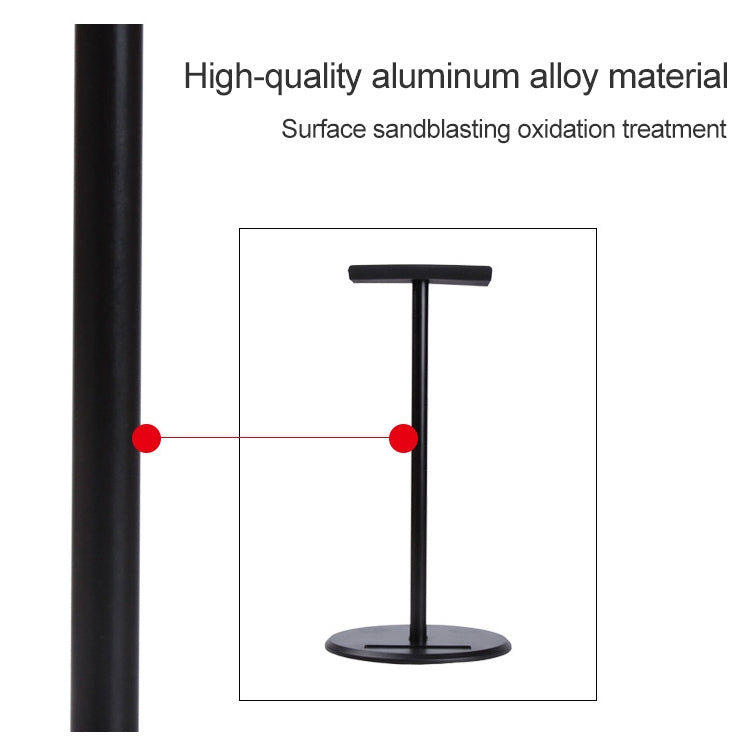 X1 Universal Detachable Aluminum Alloy Headphone Stand Display Hanger (Black)