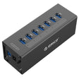 ORICO A3H7 Aluminum High Speed 7 Ports USB 3.0 HUB with 12V/2.5A Power Supply for Laptops(Black) - free shipping - PMC TechLife - Order now!