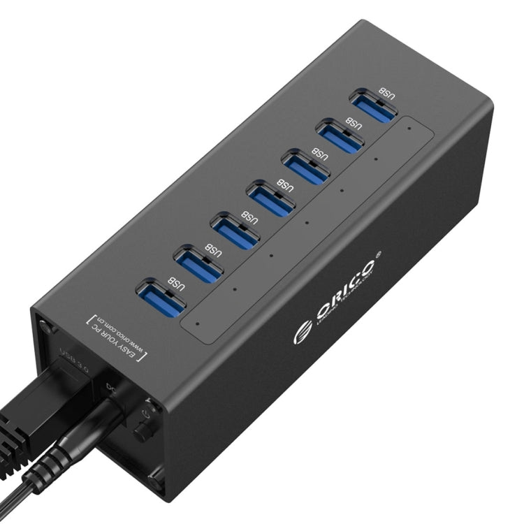 ORICO A3H7 Aluminum High Speed 7 Ports USB 3.0 HUB with 12V/2.5A Power Supply for Laptops(Black) - free shipping - PMC TechLife - Order now!