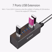 ORICO A3H7 Aluminum High Speed 7 Ports USB 3.0 HUB with 12V/2.5A Power Supply for Laptops(Black)