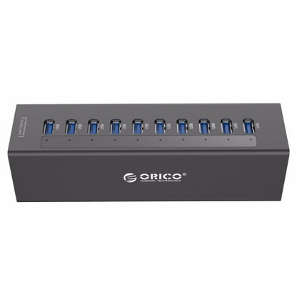 ORICO A3H10 Aluminum High Speed 10 Ports USB 3.0 HUB with Power Adapter for Laptops(Black) - free shipping - PMC Jewellery - Order now!