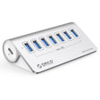 ORICO M3U7-G2 Aluminum Alloy 7-Port USB 3.2 Gen2 10Gbps HUB with 1m Cable (Silver) - free shipping - PMC TechLife - Order now!