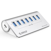 ORICO M3U7-G2 Aluminum Alloy 7-Port USB 3.2 Gen2 10Gbps HUB with 1m Cable (Silver)