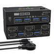 KC-KVM202AS 4K 60HZ USB3.0 HDMI Dual Display KVM Switcher Support EDID Analog Lock Screen - Switch by PMC TechLife | Online Shopping South Africa | PMC TechLife | Buy Now Pay Later Mobicred