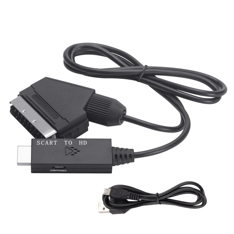 Scart To HDMI-Compatible Converter Video Audio Adapter Cable (Black) - free shipping - PMC TechLife - Order now!