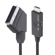 Scart To HDMI-Compatible Converter Video Audio Adapter Cable (Black)