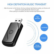 USB 2.0 Bluetooth V4.2 Audio Receiver Adapter for Windows XP / Vista / 7 / 8 / 10, Mac OS(Black)