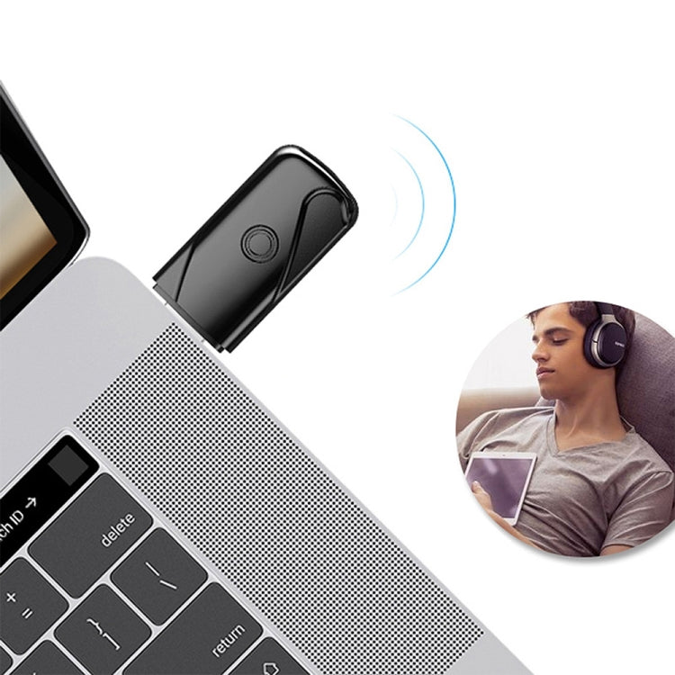 USB 2.0 Bluetooth V4.2 Audio Receiver Adapter for Windows XP / Vista / 7 / 8 / 10, Mac OS(Black)