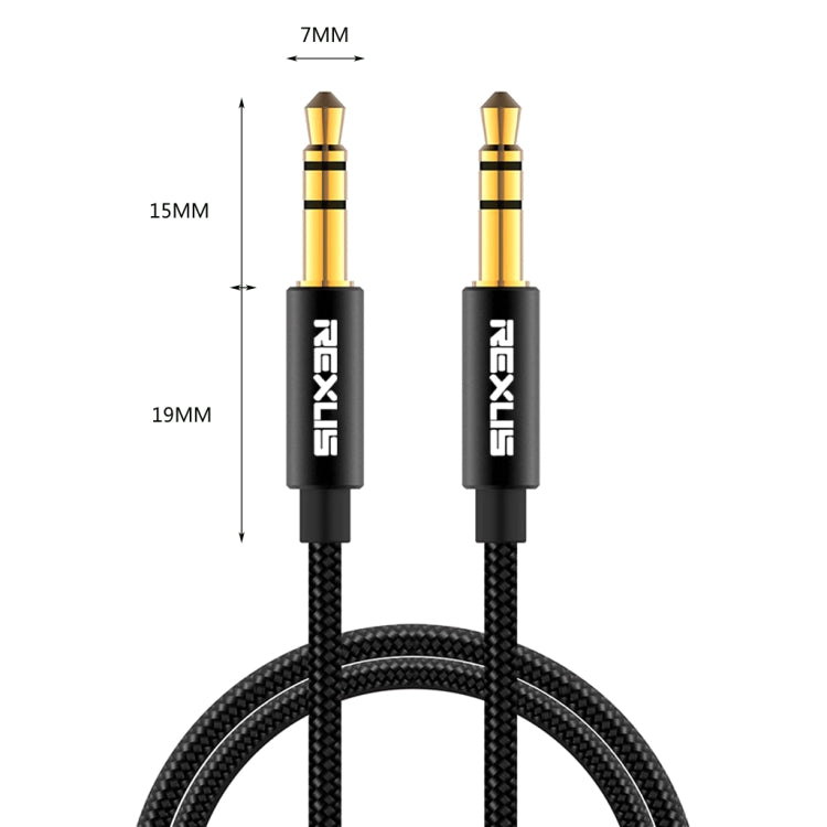 REXLIS 3629 3.5mm Male to Male Car Stereo Gold-plated Jack AUX Audio Cable for 3.5mm AUX Standard Digital Devices, Length: 1m - Aux Cable by REXLIS | Online Shopping South Africa | PMC Jewellery | Buy Now Pay Later Mobicred