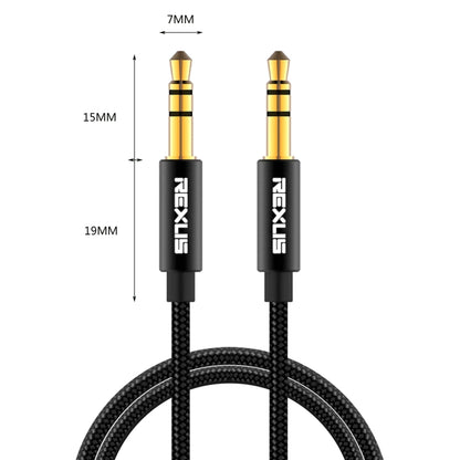 REXLIS 3629 3.5mm Male to Male Car Stereo Gold-plated Jack AUX Audio Cable for 3.5mm AUX Standard Digital Devices, Length: 1m - Aux Cable by REXLIS | Online Shopping South Africa | PMC Jewellery | Buy Now Pay Later Mobicred