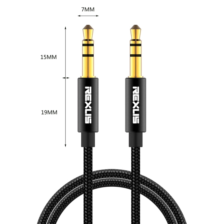 REXLIS 3629 3.5mm Male to Male Car Stereo Gold-plated Jack AUX Audio Cable for 3.5mm AUX Standard Digital Devices, Length: 1.8m - Aux Cable by REXLIS | Online Shopping South Africa | PMC Jewellery | Buy Now Pay Later Mobicred