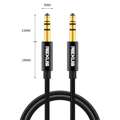 REXLIS 3629 3.5mm Male to Male Car Stereo Gold-plated Jack AUX Audio Cable for 3.5mm AUX Standard Digital Devices, Length: 1.8m - Aux Cable by REXLIS | Online Shopping South Africa | PMC Jewellery | Buy Now Pay Later Mobicred