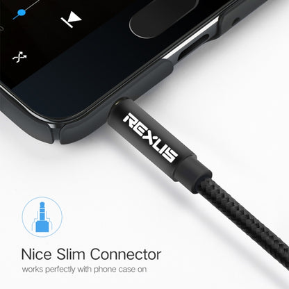 REXLIS 3629 3.5mm Male to Male Car Stereo Gold-plated Jack AUX Audio Cable for 3.5mm AUX Standard Digital Devices, Length: 1.8m - Aux Cable by REXLIS | Online Shopping South Africa | PMC Jewellery | Buy Now Pay Later Mobicred