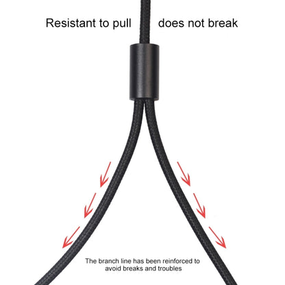 REXLIS 3635 3.5mm Male to Dual RCA Gold-plated Plug Black Cotton Braided Audio Cable for RCA Input Interface Active Speaker, Length: 1m - RCA Cable by REXLIS | Online Shopping South Africa | PMC Jewellery | Buy Now Pay Later Mobicred