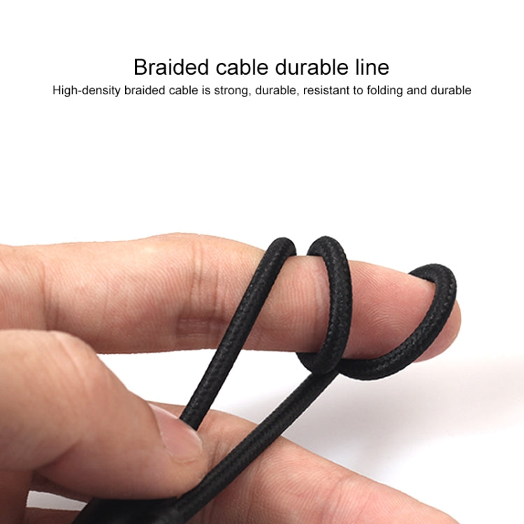 REXLIS 3635 3.5mm Male to Dual RCA Gold-plated Plug Black Cotton Braided Audio Cable for RCA Input Interface Active Speaker, Length: 1m - RCA Cable by REXLIS | Online Shopping South Africa | PMC TechLife | Buy Now Pay Later Mobicred