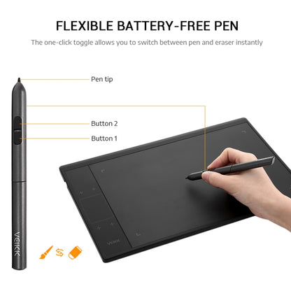 VEIKK A30 10x6 inch 5080 LPI Smart Touch Electronic Graphic Tablet, with Type-c Interface - free shipping - PMC Jewellery - Order now!