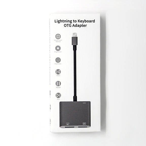 NK-109KEY 3 in 1 8 Pin Male to USB + USB Keyboard Female OTG Adapter
