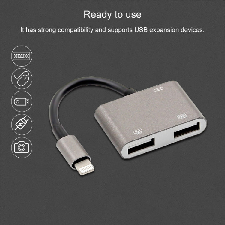 NK-109KEY 3 in 1 8 Pin Male to USB + USB Keyboard Female OTG Adapter - free shipping - PMC TechLife - Order now!
