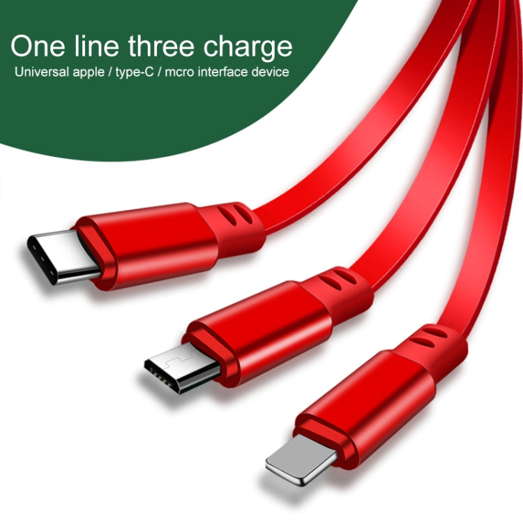 1.2m 3.5A Max 3 in 1 USB to USB-C / Type-C + 8Pin + Micro USB Retractable Charging Cable(Black)