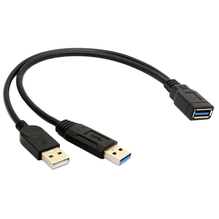 2 in 1 USB 3.0 Female to USB 2.0 + USB 3.0 Male Cable for Computer / Laptop, Length: 29cm - USB Cable by PMC TechLife | Online Shopping South Africa | PMC TechLife