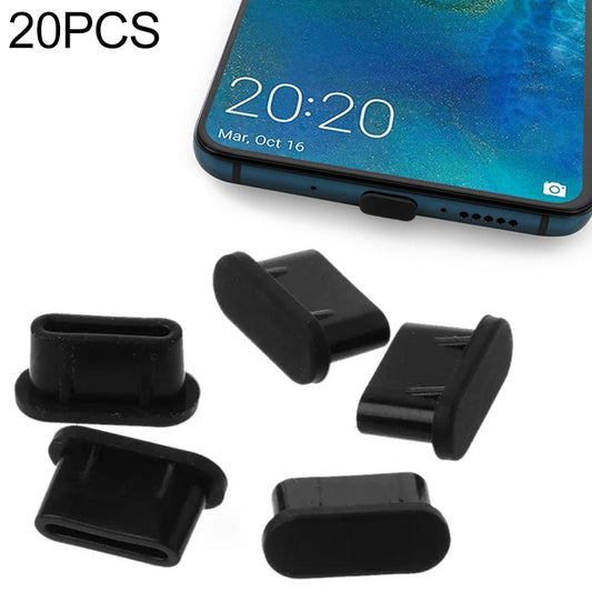 20 PCS Silicone Anti-Dust Plugs for USB-C / Type-C Port(Black) - free shipping - PMC Jewellery - Order now!