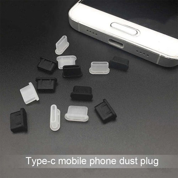 20 PCS Silicone Anti-Dust Plugs for USB-C / Type-C Port(Black)