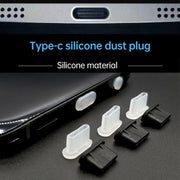 20 PCS Silicone Anti-Dust Plugs for USB-C / Type-C Port(Black)