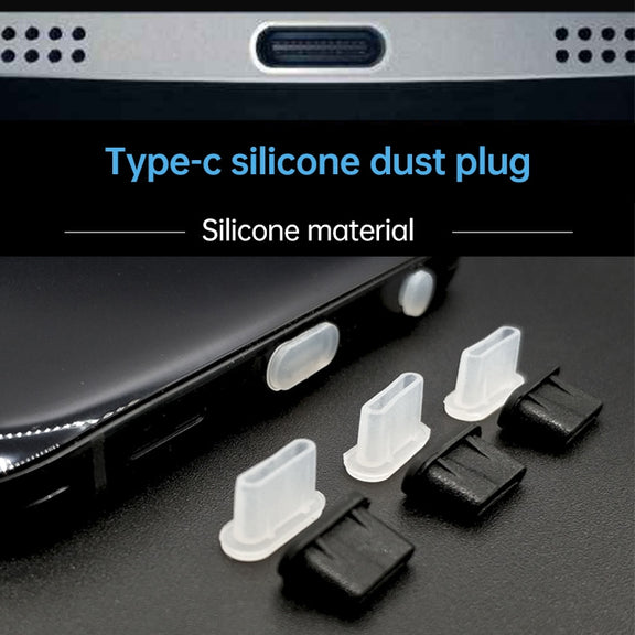 20 PCS Silicone Anti-Dust Plugs for USB-C / Type-C Port(Black)