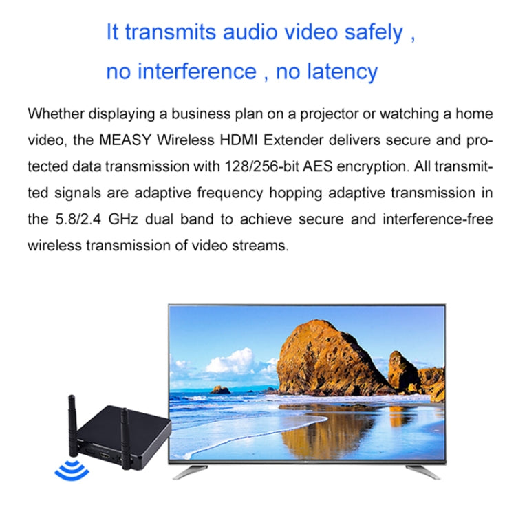 Measy FHD686-2 Full HD 1080P 3D 2.4GHz / 5.8GHz Wireless HD Multimedia Interface Extender 1 Transmitter + 2 Receiver, Transmission Distance: 200m(UK Plug)