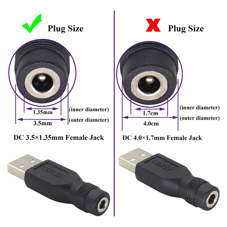 10 PCS 3.5 x 1.35mm to USB 2.0 DC Power Plug Connector - Universal Power Adapter by PMC TechLife | Online Shopping South Africa | PMC TechLife